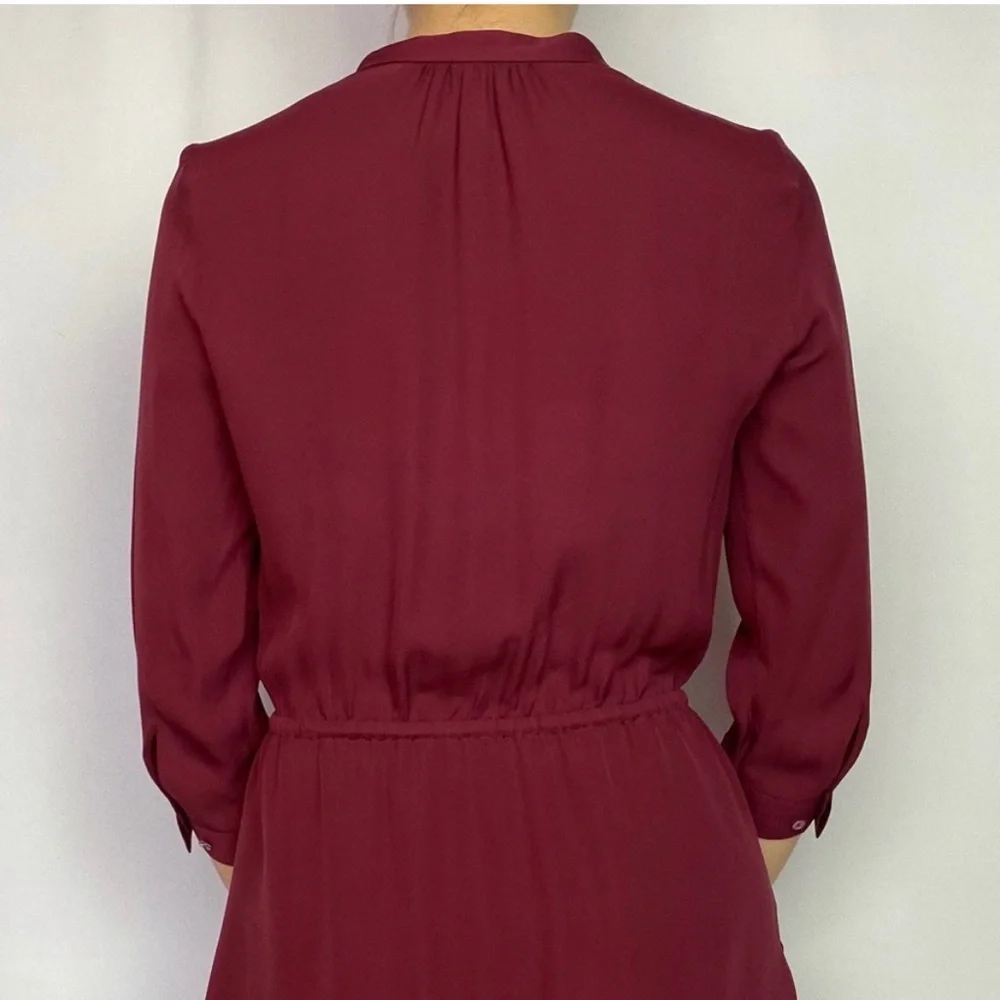 Babaton Aritzia silk Bennett dress in dark red/burgundy - Picture 2 of 7